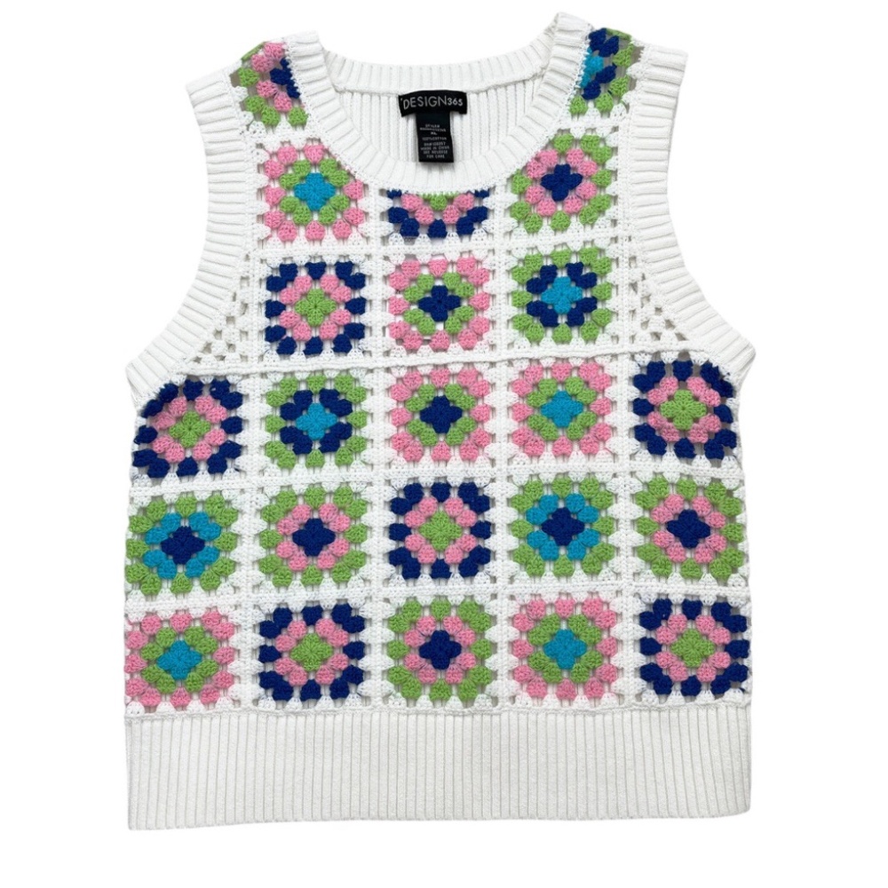 Crocheted Granny Squares Sweater Tank Design 365